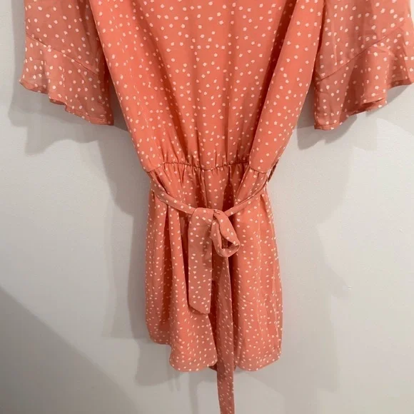 NWOT She & Sky Pink Polka Dot Short Sleeve Romper Size Large - Picture 4 of 8